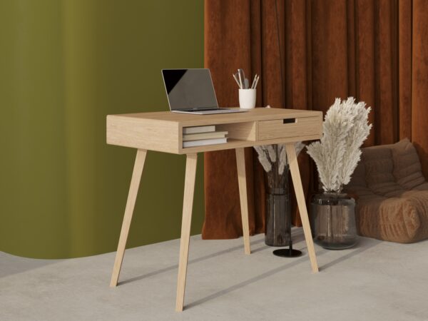 Eiken bureau met lade, 90 cm