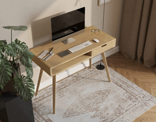 Modern eiken bureau met lade, 110 cm
