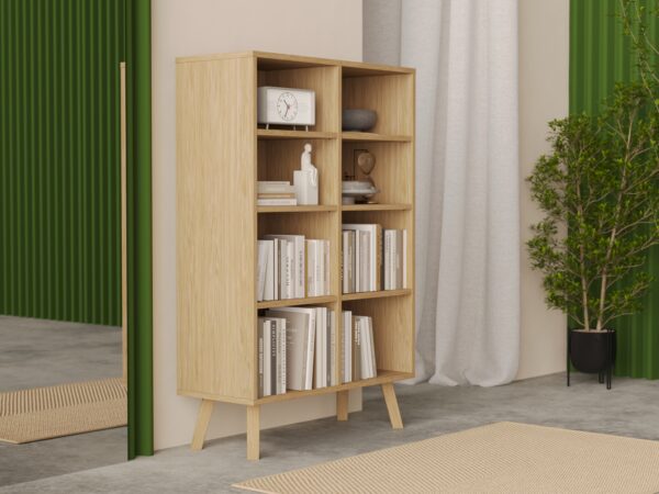 Moderne eiken boekenkast, 136 x 90 cm