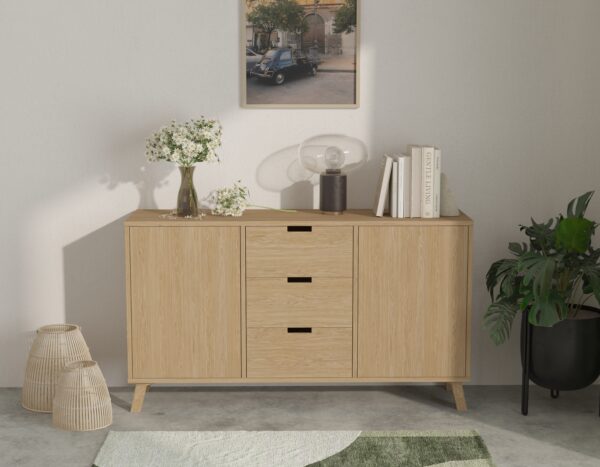 Moderne eiken ladekast met 3 lades