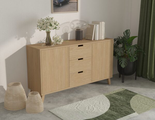 Moderne eiken ladekast met 3 lades