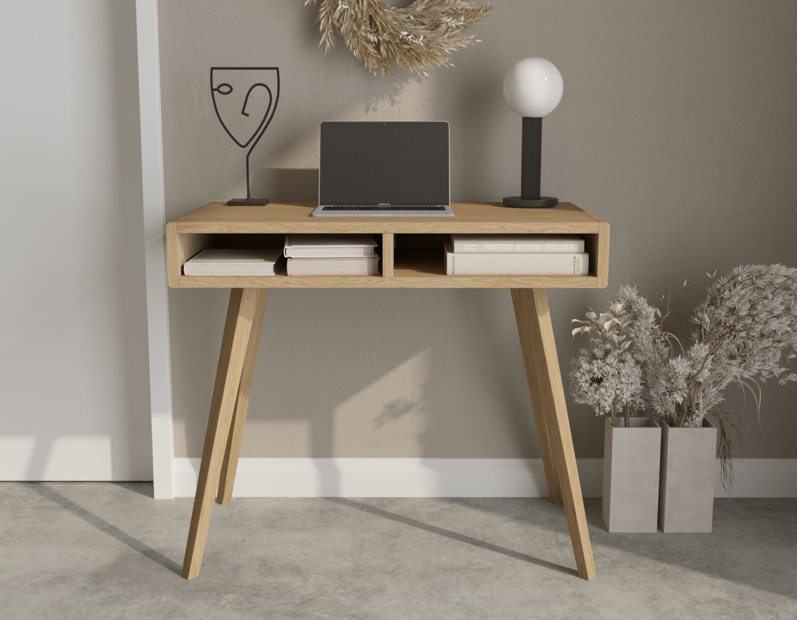 Moderne eiken sidetable bureau, 90 cm