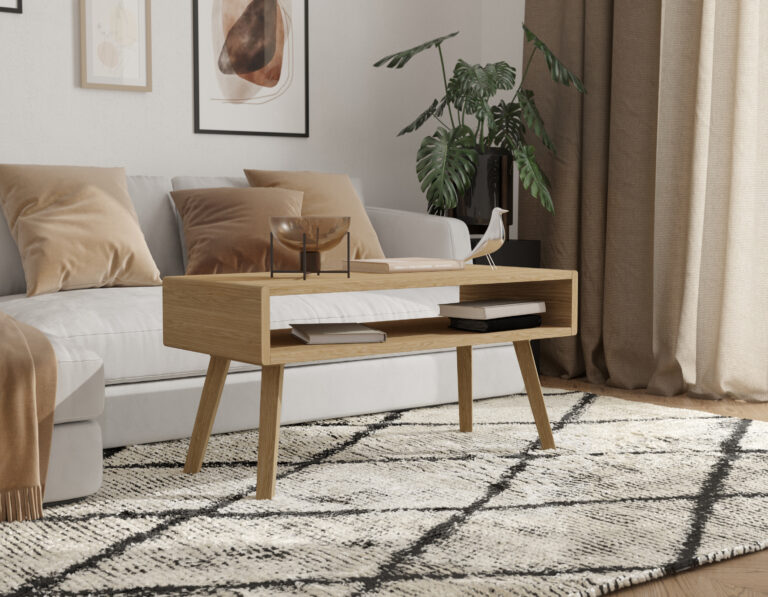 Moderne lage eiken salontafel, 100 cm