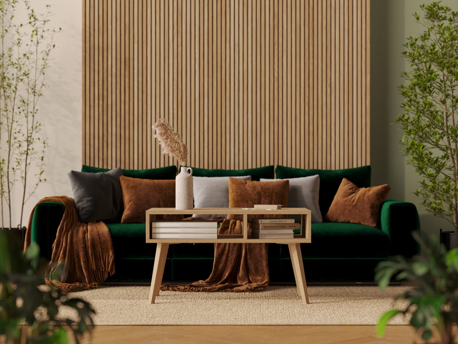 Moderne lage rechthoekige eiken salontafel