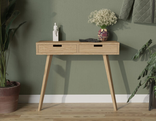 Moderne massief eiken sidetable met lade
