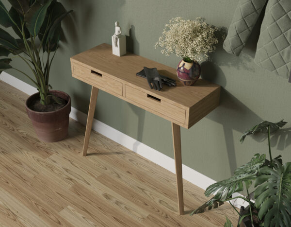 Moderne massief eiken sidetable met lade