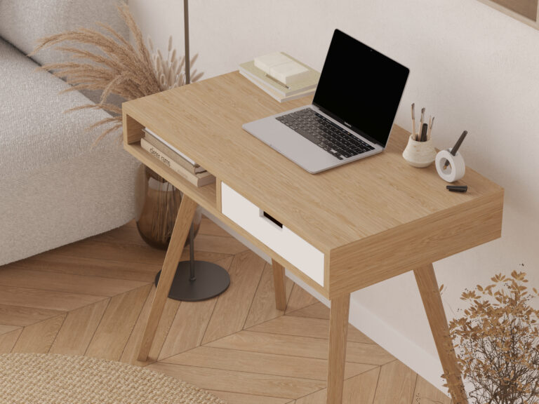 Scandinavisch bureau voor slaapkamer of kantoor, 90 x 50 cm