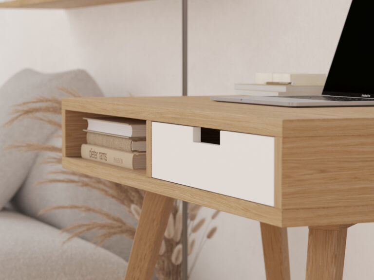 Scandinavisch bureau voor slaapkamer of kantoor, 90 x 50 cm