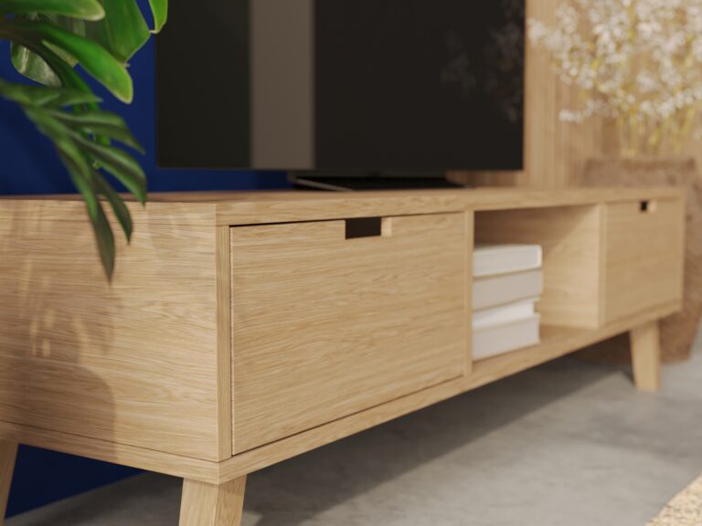 Scandinavisch houten tv-meubel, 150 cm