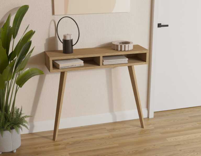 Smalle eiken sidetable, 25 cm