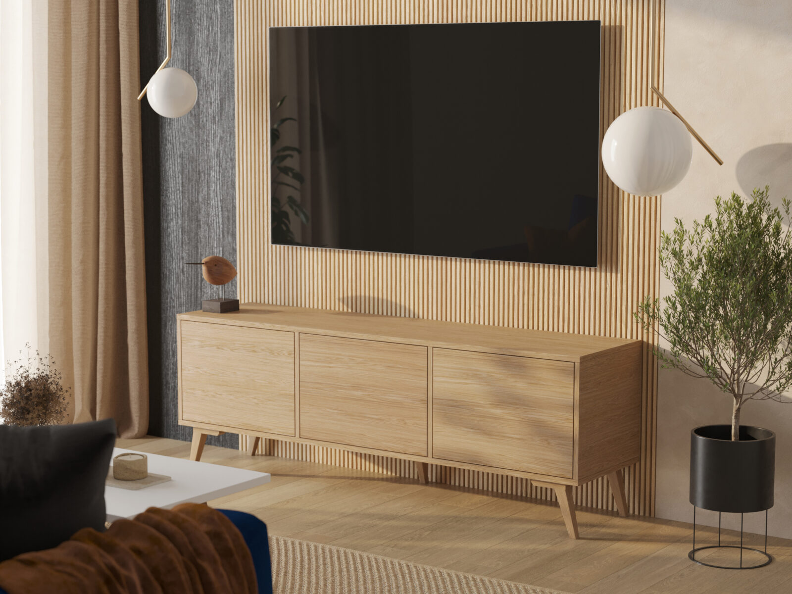 Houten tv-meubel, 180 cm