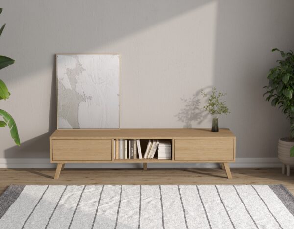 Modern eiken tv-meubel, 180 cm