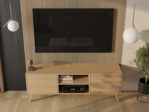 Modern eiken tv-meubel, 180 cm