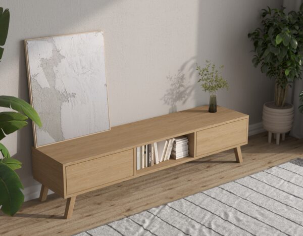 Modern eiken tv-meubel, 180 cm