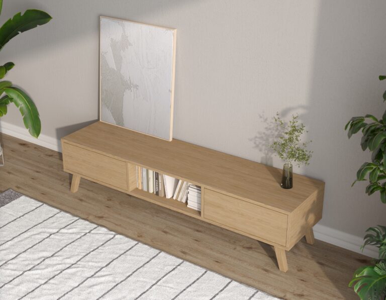 Modern eiken tv-meubel, 180 cm