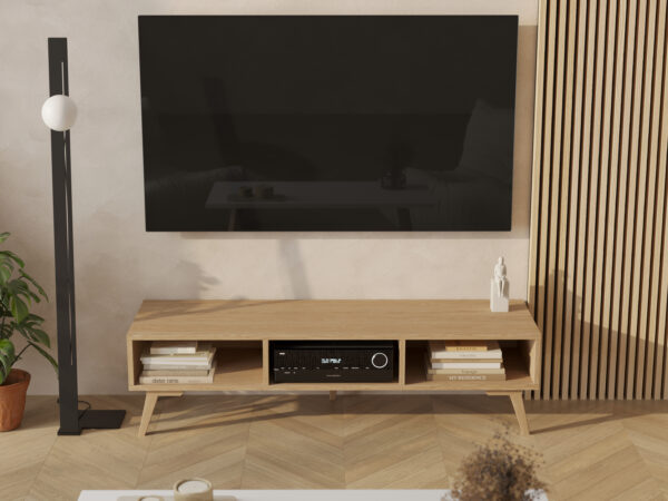 Houten tv-meubel met open schap, 150 cm