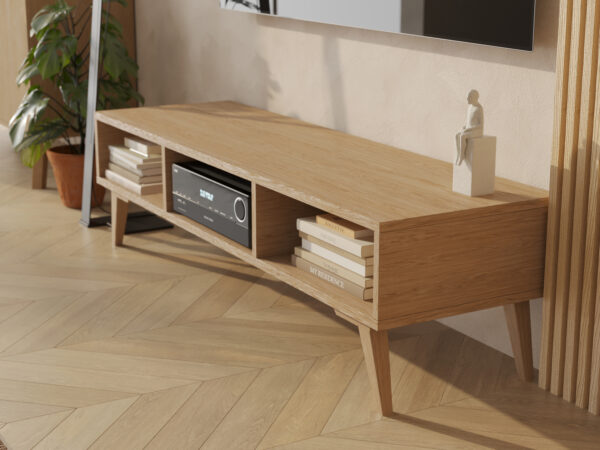 Houten tv-meubel met open schap, 150 cm