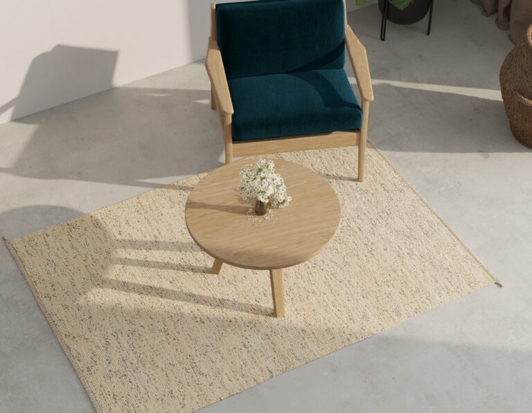 Moderne lage ronde massief eiken salontafel, 50-100 cm