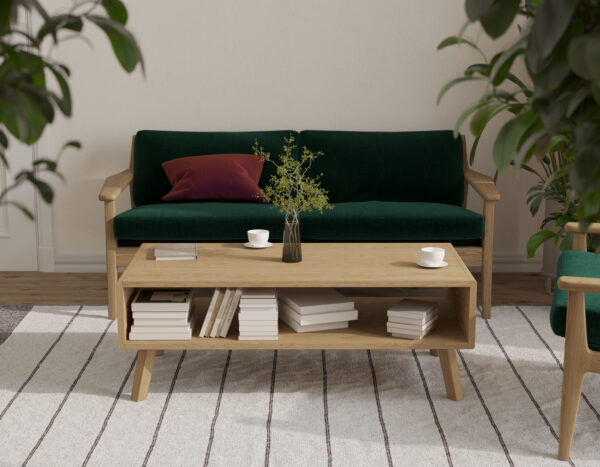 Moderne lage massief eiken salontafel