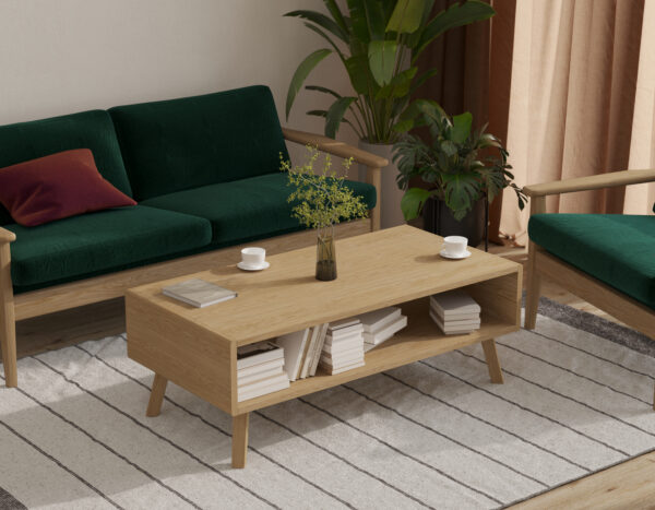Moderne lage massief eiken salontafel