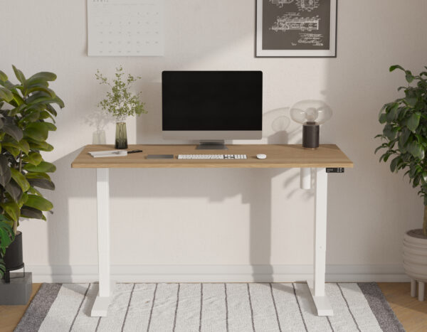 Houten elektrisch zit-sta bureau