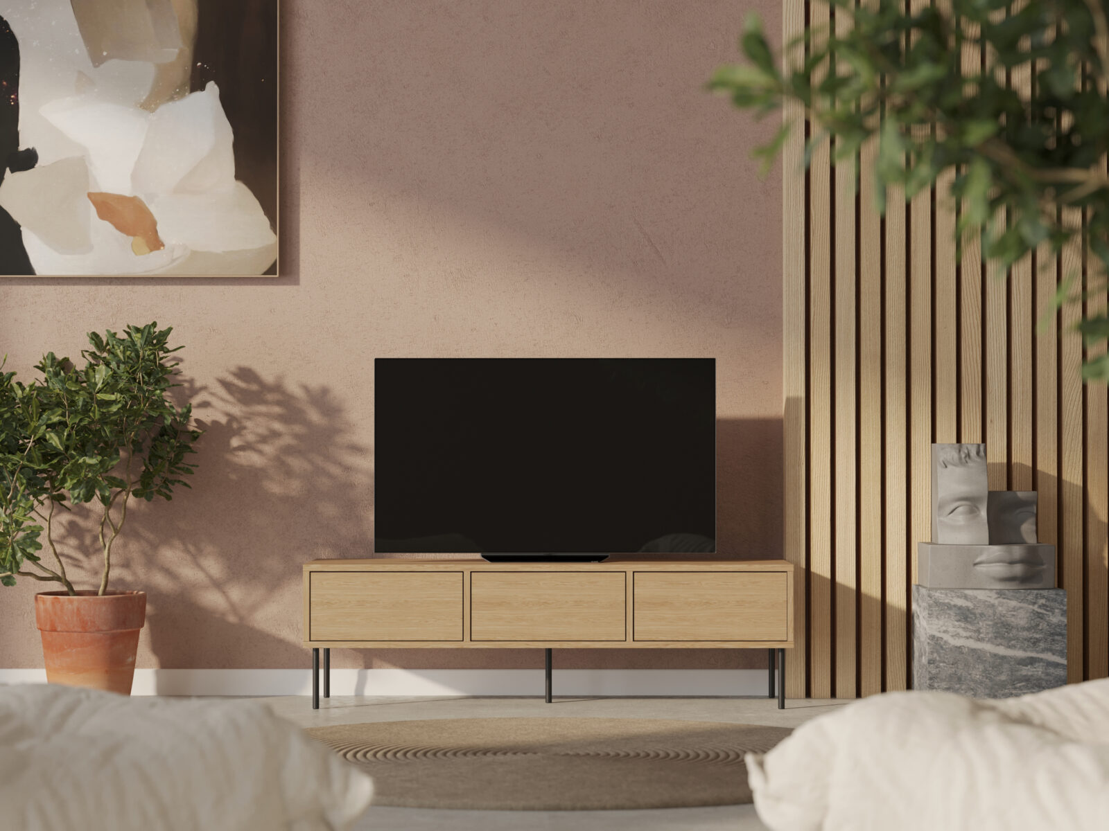 Industrieel eiken tv-meubel, 150 cm