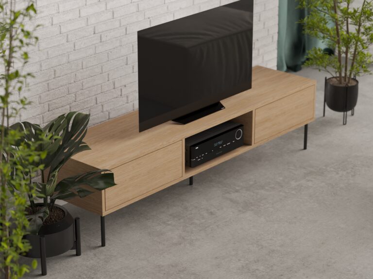 Minimalistisch eiken tv-meubel, 180 cm