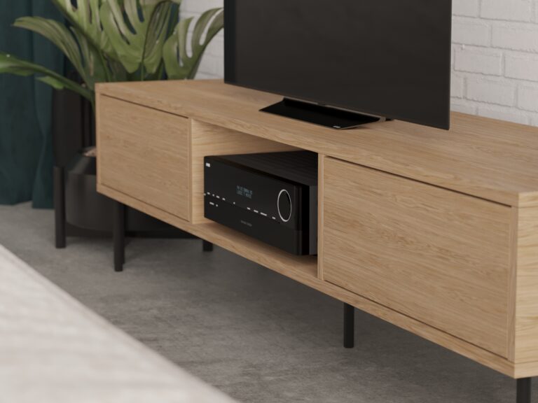 Minimalistisch eiken tv-meubel, 180 cm