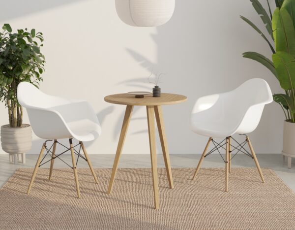 Ronde massief eiken bijzettafel, 60 cm