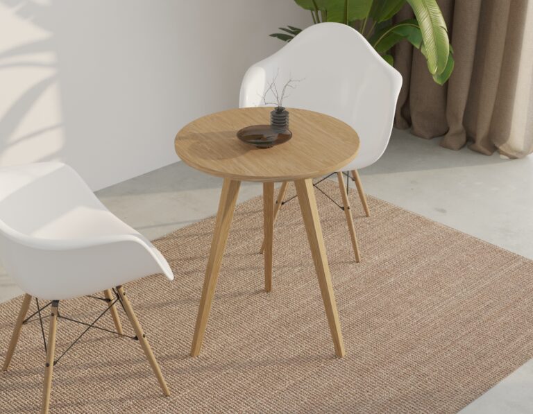 Ronde massief eiken bijzettafel, 60 cm