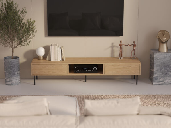 Industrieel eiken tv-meubel, 200 cm