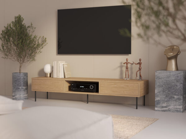 Industrieel eiken tv-meubel, 200 cm