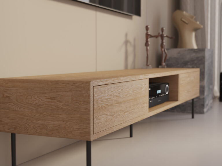 Industrieel eiken tv-meubel, 200 cm