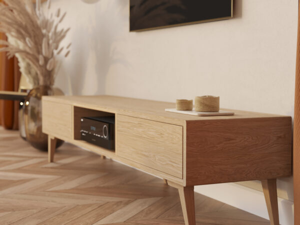 Modern eiken tv-meubel, 200 cm