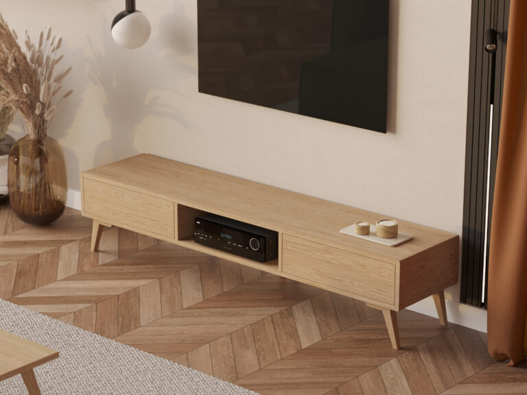 Modern eiken tv-meubel, 200 cm