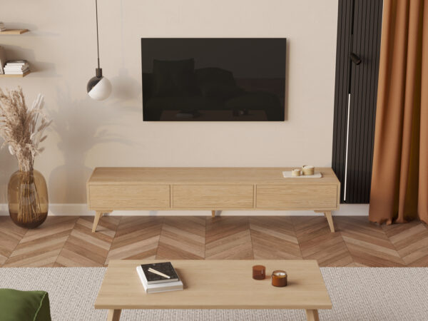 Modern houten tv-meubel, 200 x 45 cm