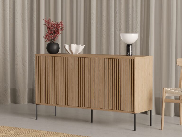 Eiken dressoir met eiken lattenfronten