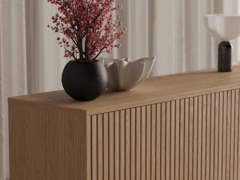Eiken dressoir met eiken lattenfronten