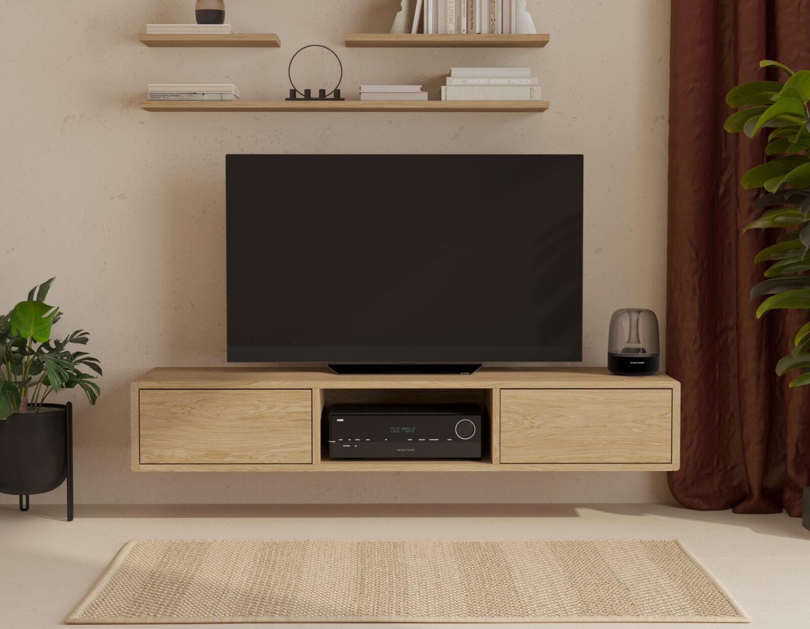 Modern zwevend tv-meubel, 150 cm