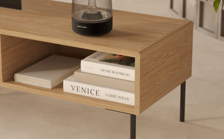 Modern lang houten tv-meubel, 240 cm