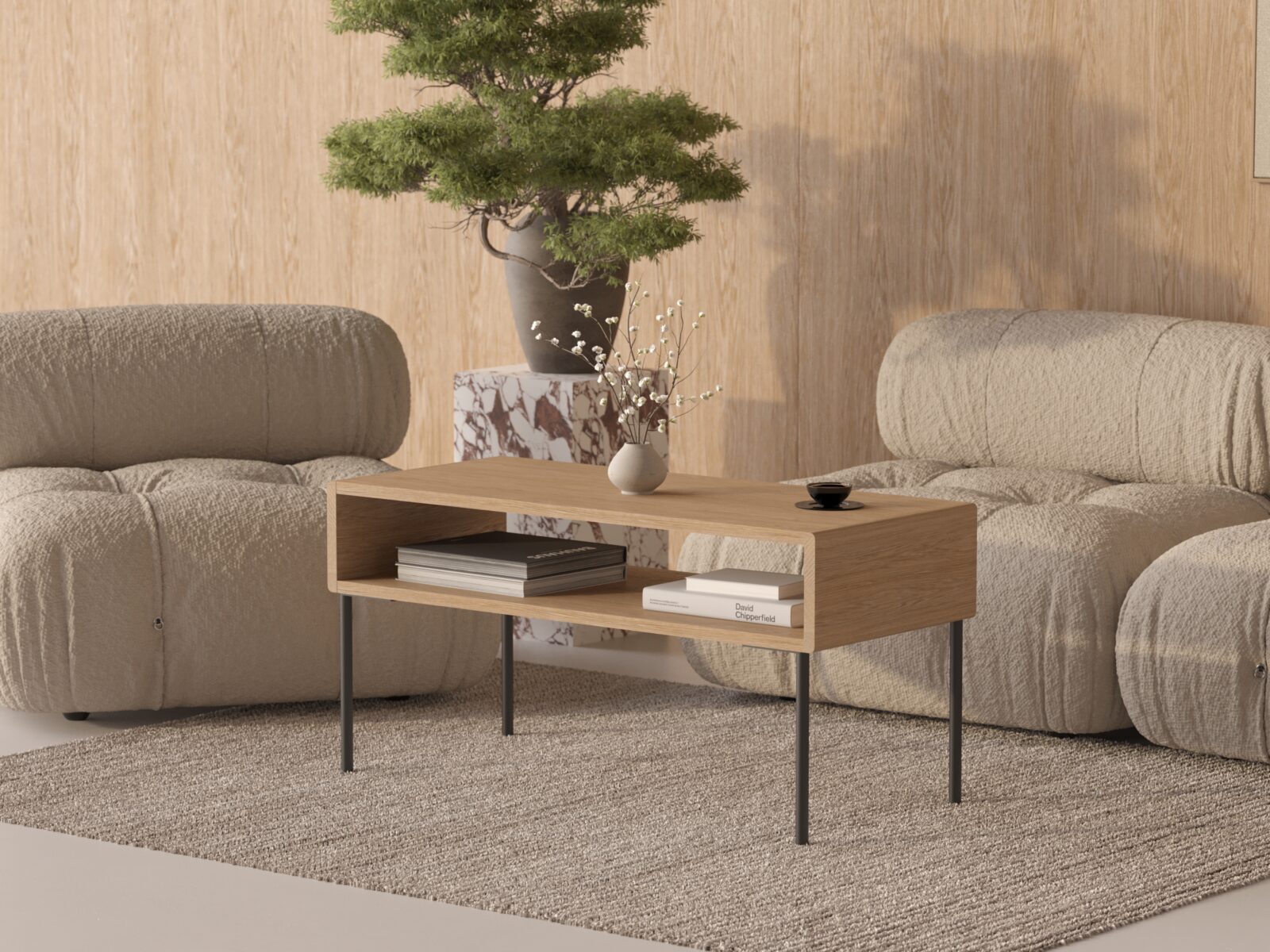 Table basse en bois de chêne
